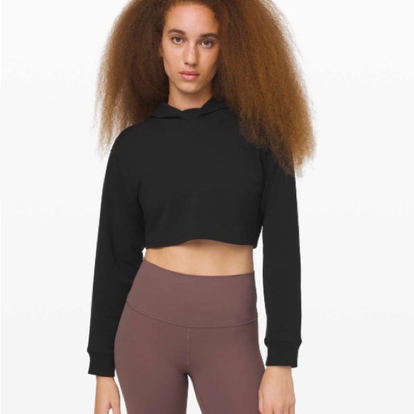 EUC Lululemon All Yours Cropped Hoodie Black (First Release) - Picture 1 of 5